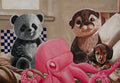 Plushies (Cold) - Print of an Acrylic Painting (A5)