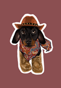 Cowboy Dog - Sticker (7cm)